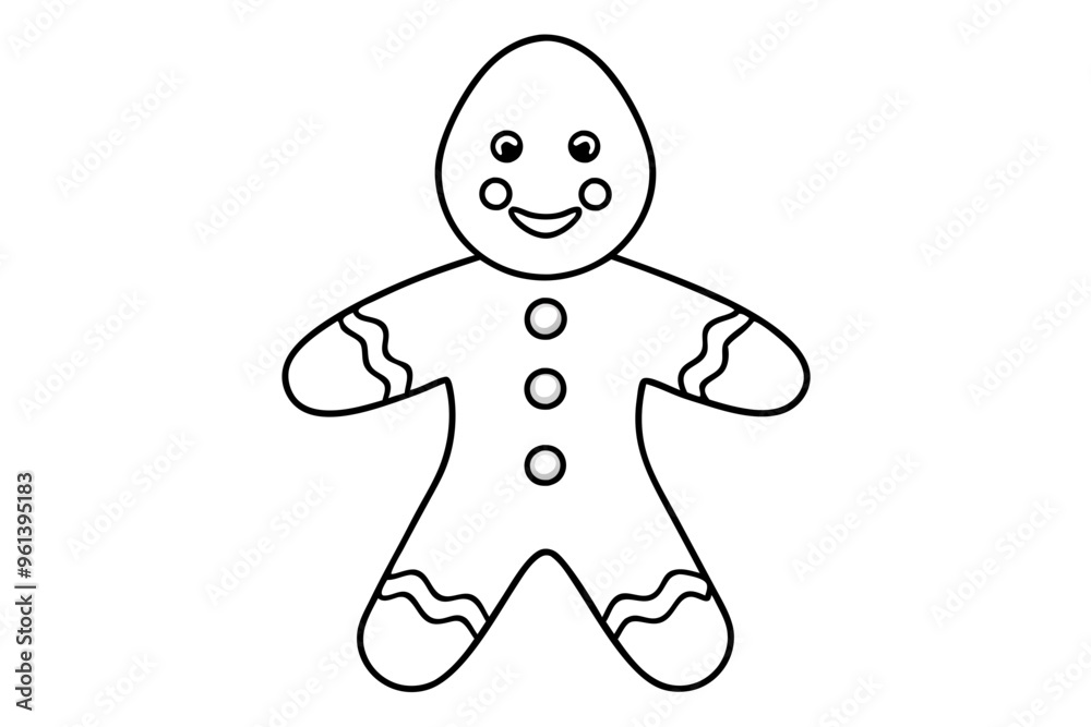 Gingerbread man. Christmas icon. Vector. Holiday winter symbols isolated on white background in flat design. Cartoon colorful illustration.