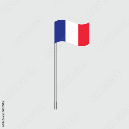 French national flag isolated background. Vector