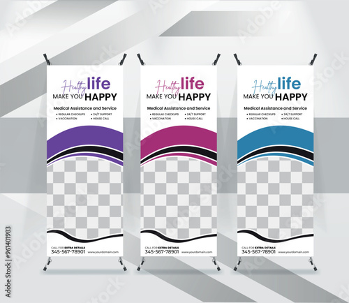 Medical healthcare Awesome X Banner Stands design template