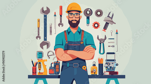 Skilled Technician Providing Technical Support and Repair Services with Tools