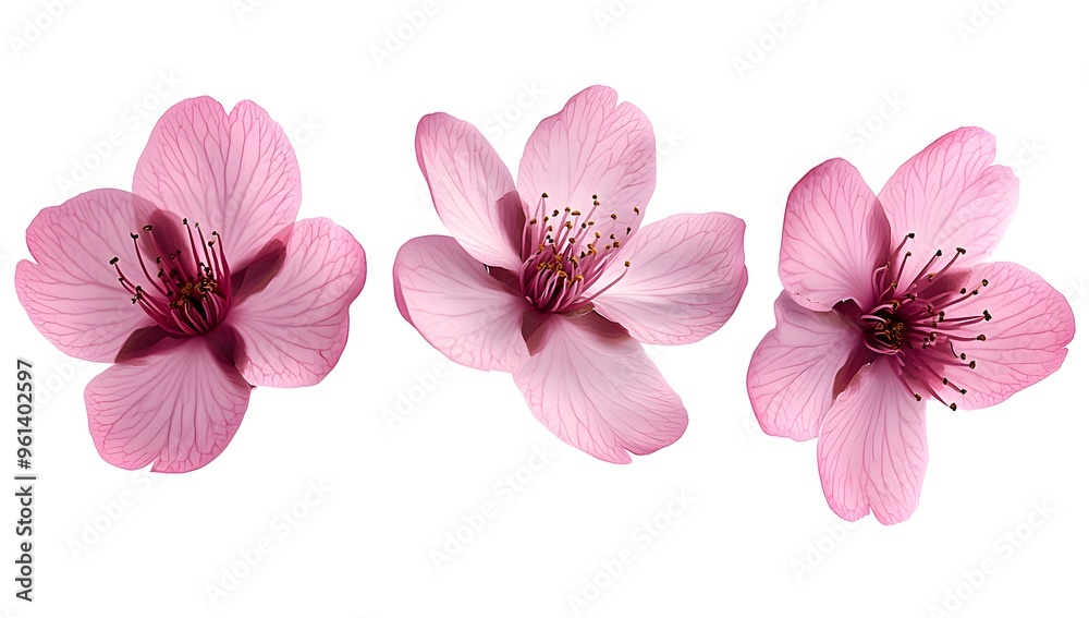 Fototapeta premium pink cherries blossoms in full bloom