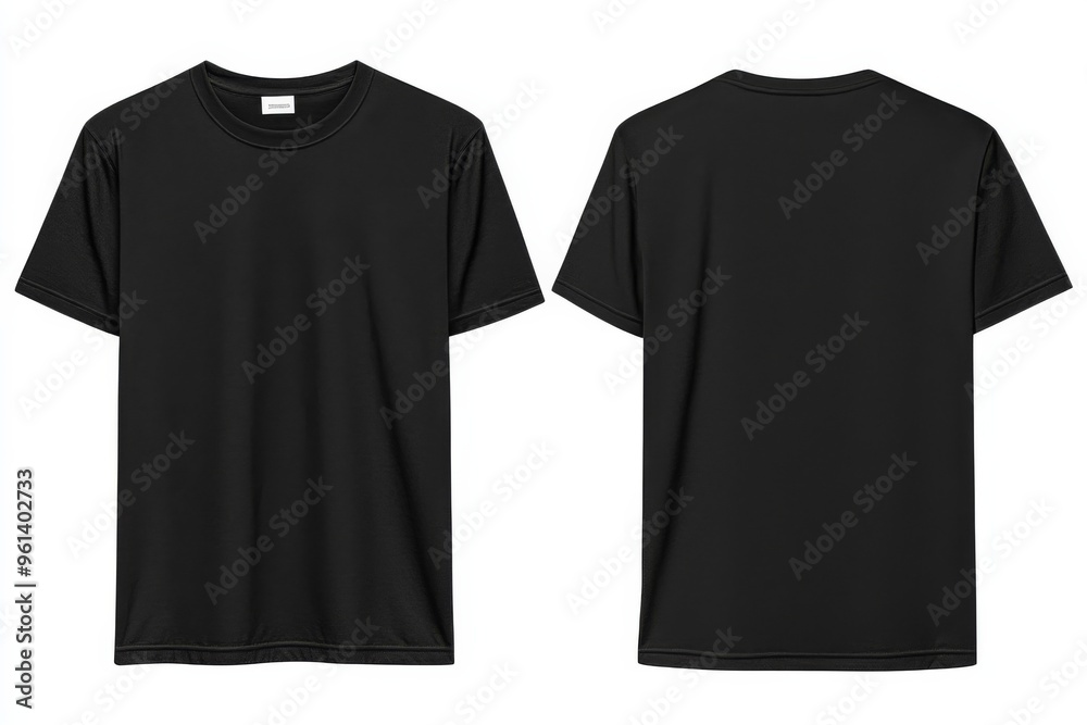 Black Tshirt Mockup Front and Back Isolated created with Generative AI Black Tshirt Mockup Front and Back Isolated created with Generative AI