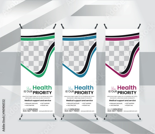 Medical healthcare Awesome X Banner Stands design template