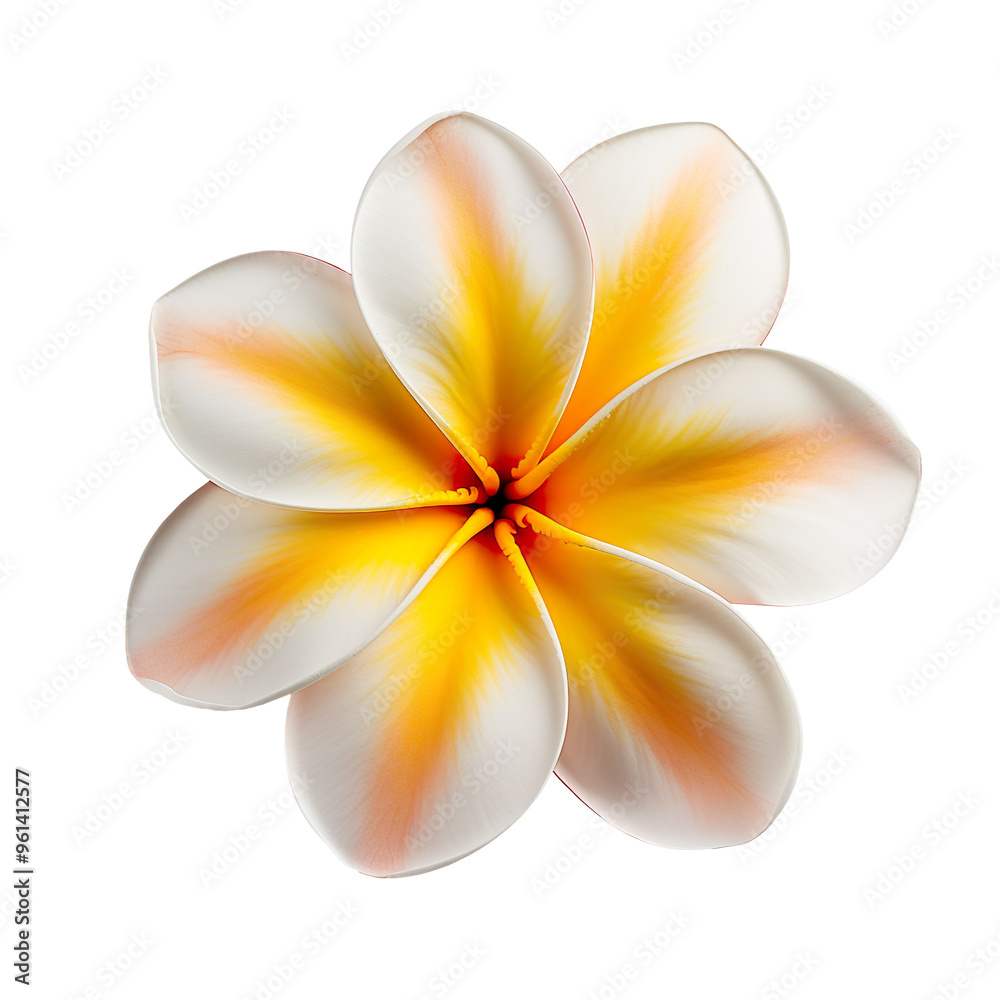 Fototapeta premium frangipani flower isolated on transparent and white background