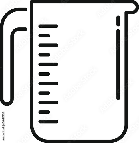 Simple vector showing a measuring cup, a common kitchen tool used for baking