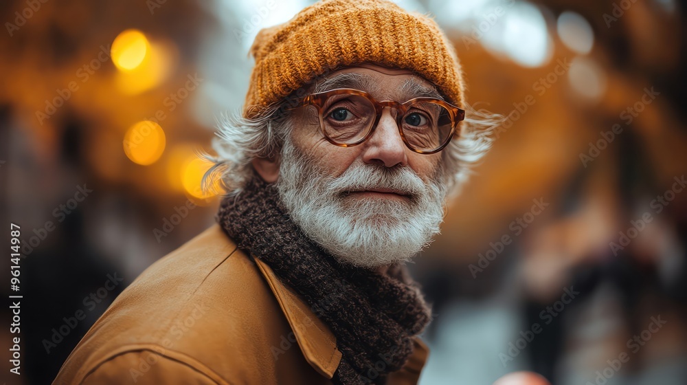 Elderly man skateboarding, stylish and full of life Elderly man skateboarding, stylish and full of life