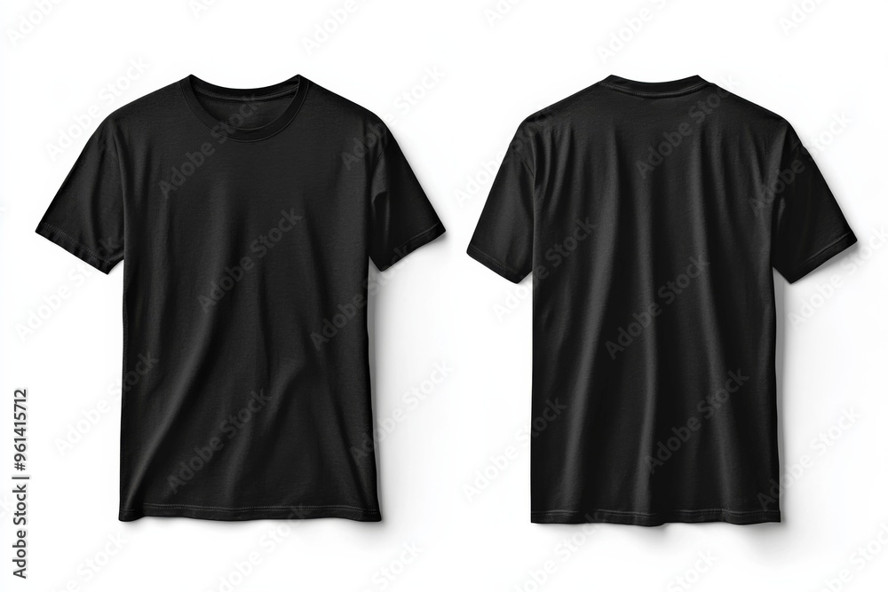 Black Tshirt Mockup Front and Back Isolated created with Generative AI Black Tshirt Mockup Front and Back Isolated created with Generative AI