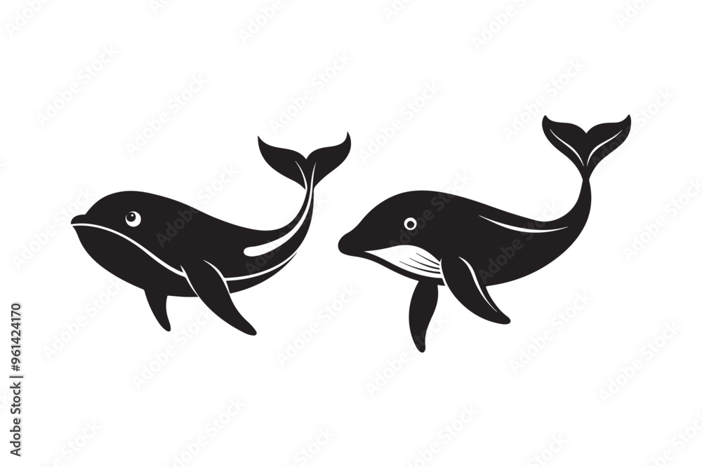 Whale  silhouette vector illustration, Whale  silhouette vector, Whale  silhouette PNG