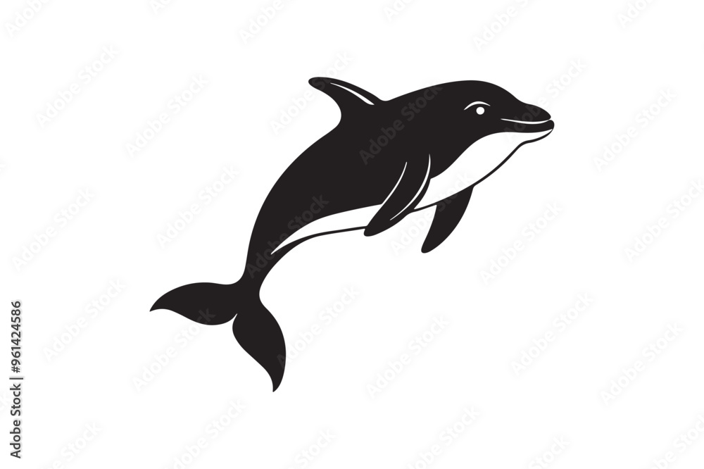 Fototapeta premium Whale silhouette vector illustration, Whale silhouette vector, Whale silhouette PNG