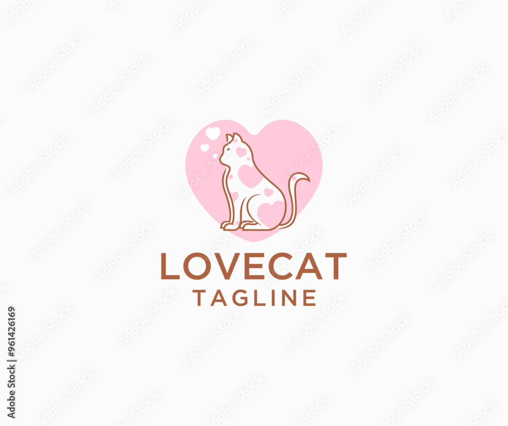 love cat logo love cat logo
