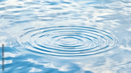 Abstract Water Ripples with Blue Sky Reflection