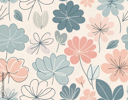 Wallpaper Mural seamless floral pattern Torontodigital.ca