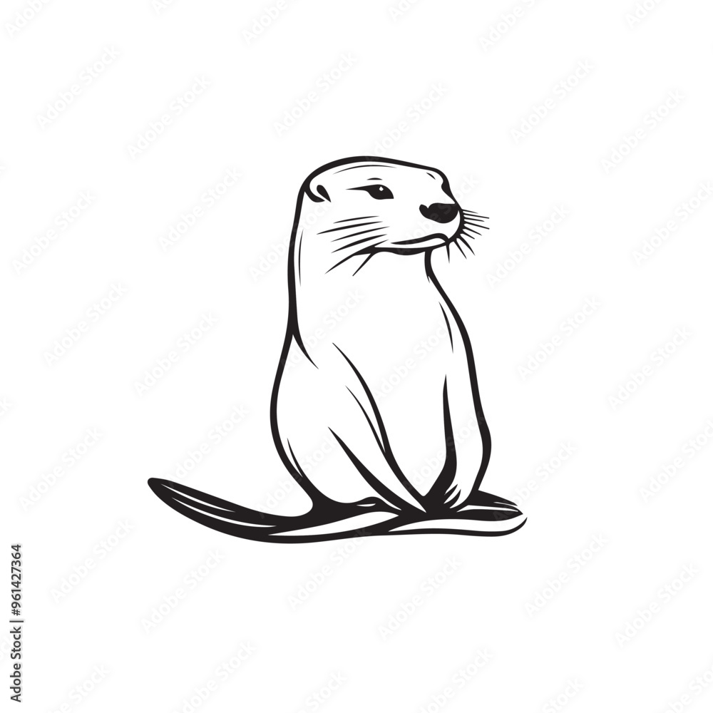 Otter in cartoon, doodle style . Image for t-shirt, web, mobile apps and ui. Isolated 2d vector illustration in logo, icon, sketch style, Eps 10, black and white. AI Generative Otter in cartoon, doodle style . Image for t-shirt, web, mobile apps and ui. Isolated 2d vector illustration in logo, icon, sketch style, Eps 10, black and white. AI Generative