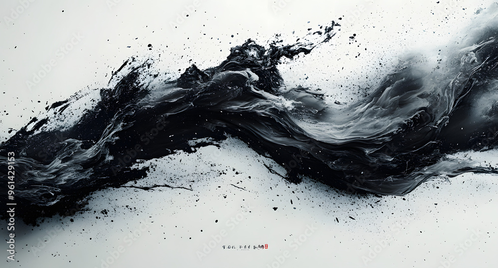 “Black Ink Splashes with Dynamic Brush Strokes in Artistic Style”
“Black Ink Splashes with Dynamic Brush Strokes in Artistic Style”