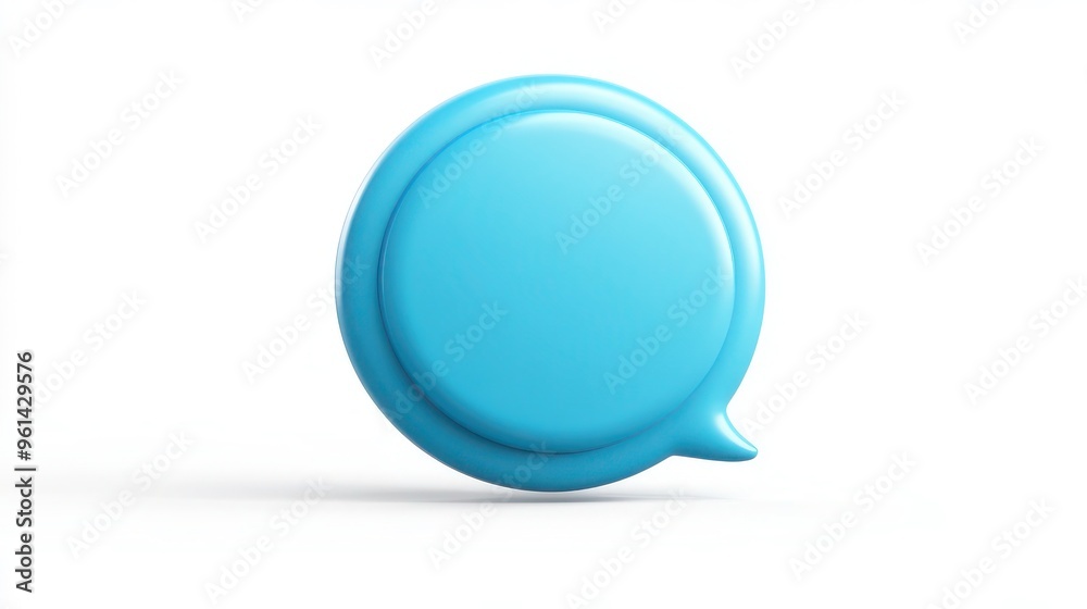 Speech Bubble Icon in Light Blue on White Background for Communication Concept Speech Bubble Icon in Light Blue on White Background for Communication Concept