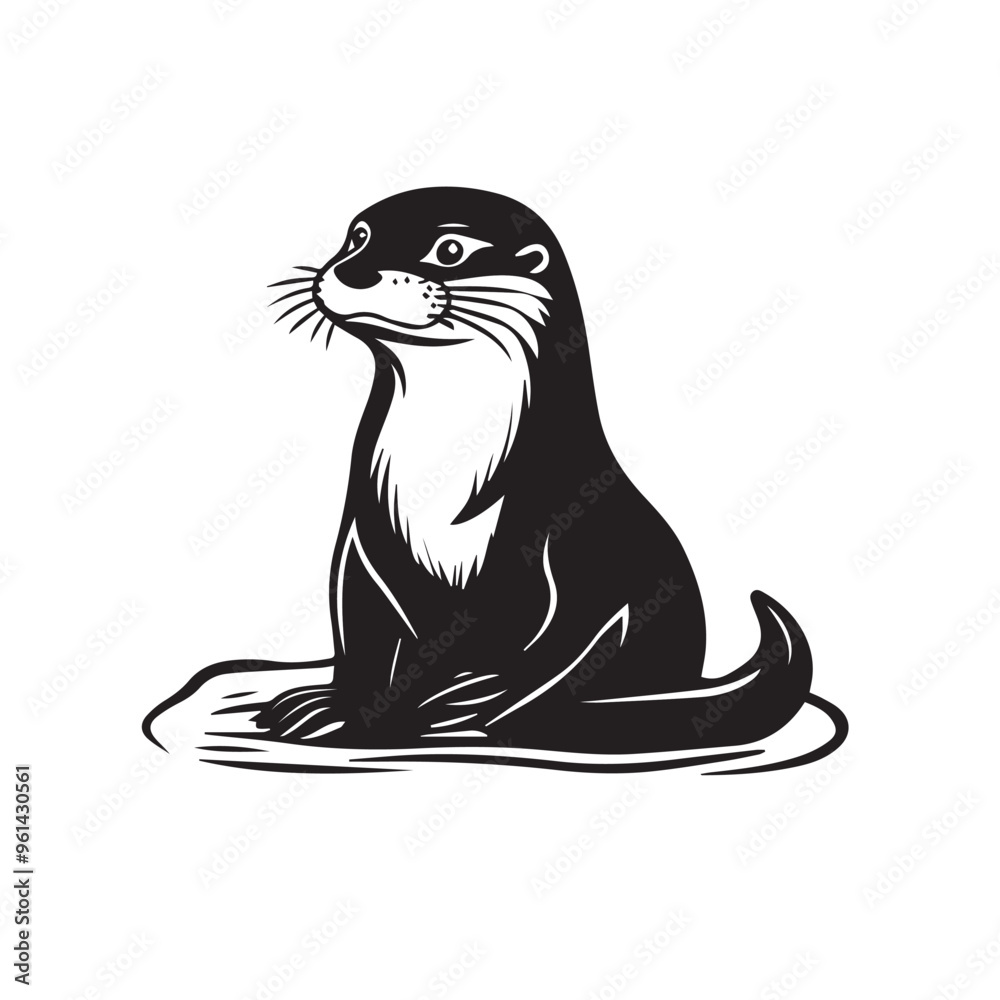 Otter in cartoon, doodle style . Image for t-shirt, web, mobile apps and ui. Isolated 2d vector illustration in logo, icon, sketch style, Eps 10, black and white. AI Generative Otter in cartoon, doodle style . Image for t-shirt, web, mobile apps and ui. Isolated 2d vector illustration in logo, icon, sketch style, Eps 10, black and white. AI Generative