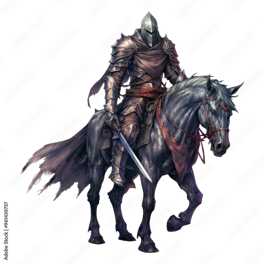 Dark Knight Isolated on a Transparent Background Dark Knight Isolated on a Transparent Background