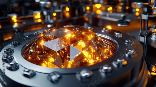 Modern industrial facilities using state-of-the-art machinery to produce synthetic diamonds photo