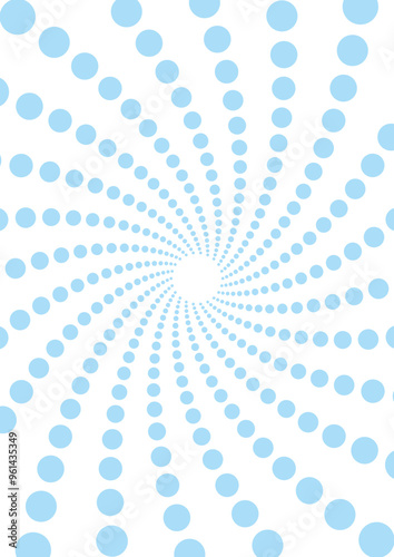 スパイラル　渦　水玉　泡　水色　背景　シンプル　ベクター