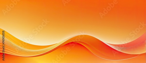 Orange Abstract Background with Flowing Waves