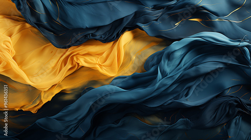 astarte.ai: Golden Waves of Royal Blue photo