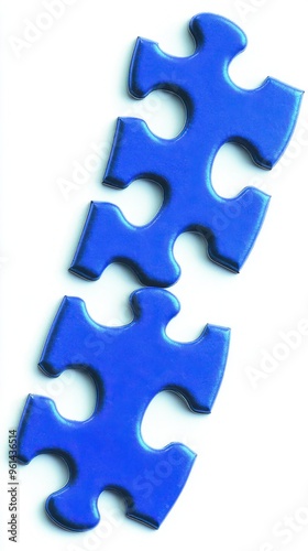 Blue puzzle piece icon on white background - Creative concept for solutions and teamwork