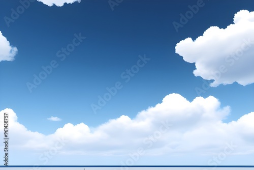 "Beautiful Blue Sky Isolated on White Background"