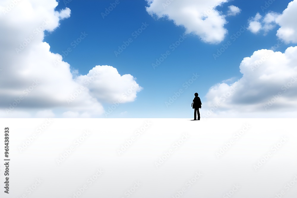 Vibrant Blue Sky Isolated on White Background Vibrant Blue Sky Isolated on White Background