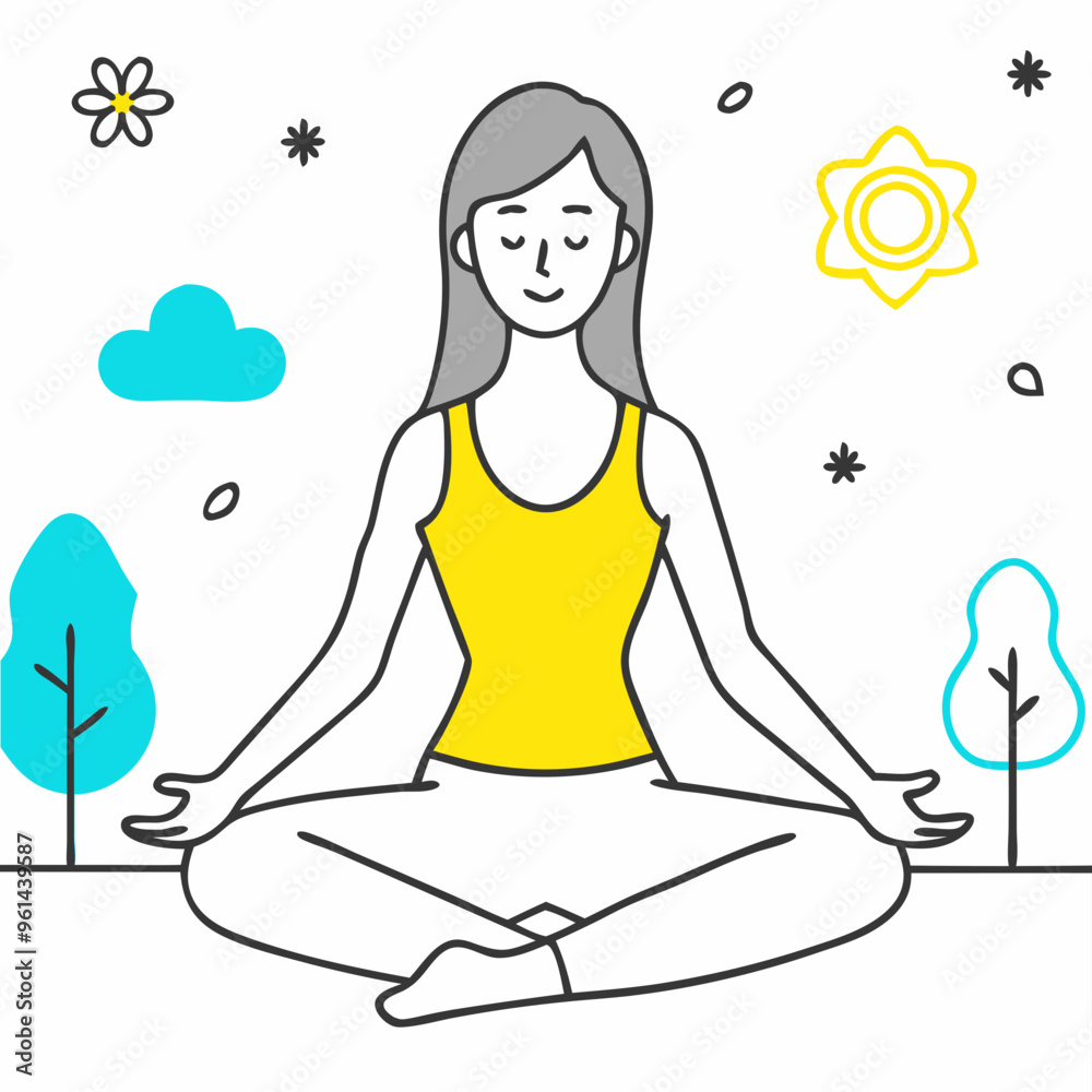 Girl meditating in nature Girl meditating in nature