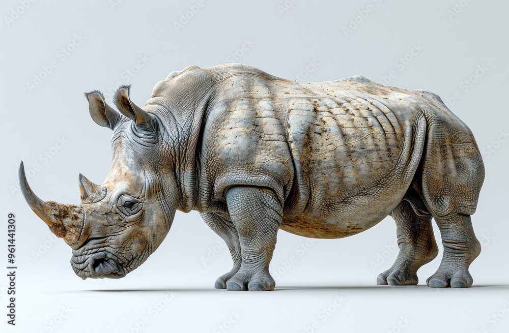 Fototapeta premium White Rhinoceros Portrait