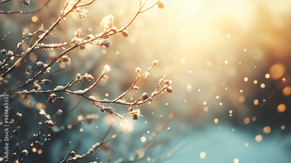 Winter bokeh background with copy space. Winter bokeh background with copy space.