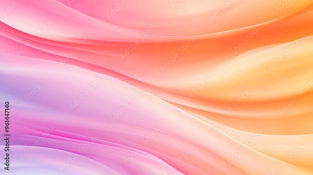 Naklejka premium Soft gradient waves in pastel colors create a tranquil and modern abstract background for creative projects.