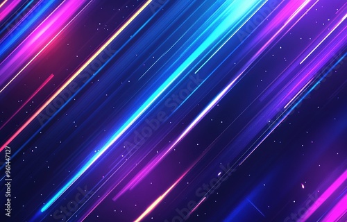 Abstract background with blue and purple glowing lines
