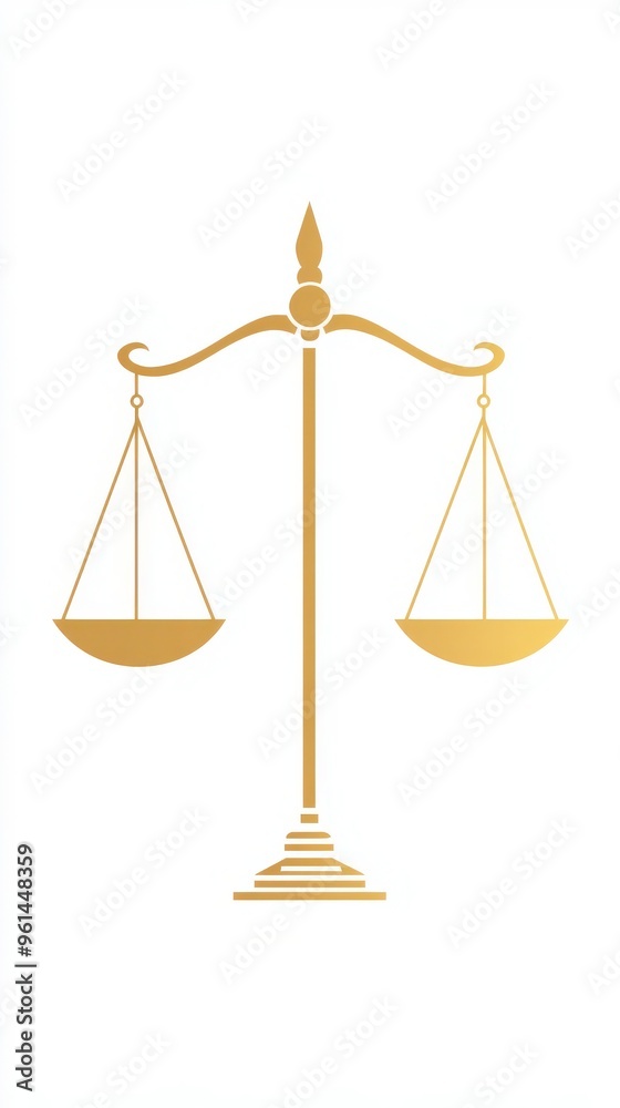 Justice Scales Icon in Gold on White Background – Legal Symbol for Balance and Fairness Justice Scales Icon in Gold on White Background – Legal Symbol for Balance and Fairness