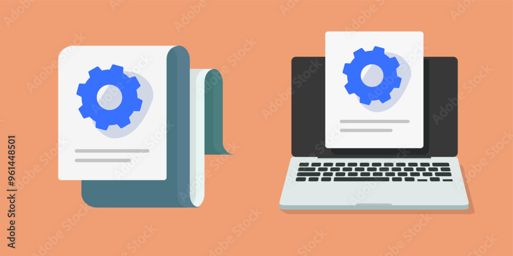 Computer system update icon vector, software file data setup upgrade sign graphic illustration set flat cartoon, hardware technical maintenance repair gear cogwheel on screen image clip art
Computer system update icon vector, software file data setup upgrade sign graphic illustration set flat cartoon, hardware technical maintenance repair gear cogwheel on screen image clip art