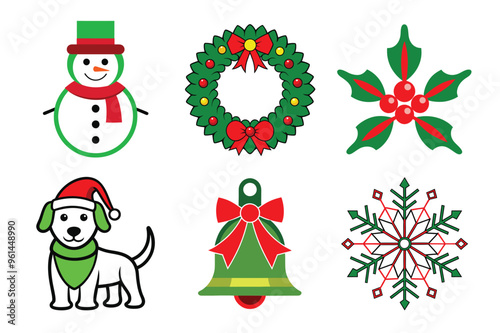 set of christmas icons