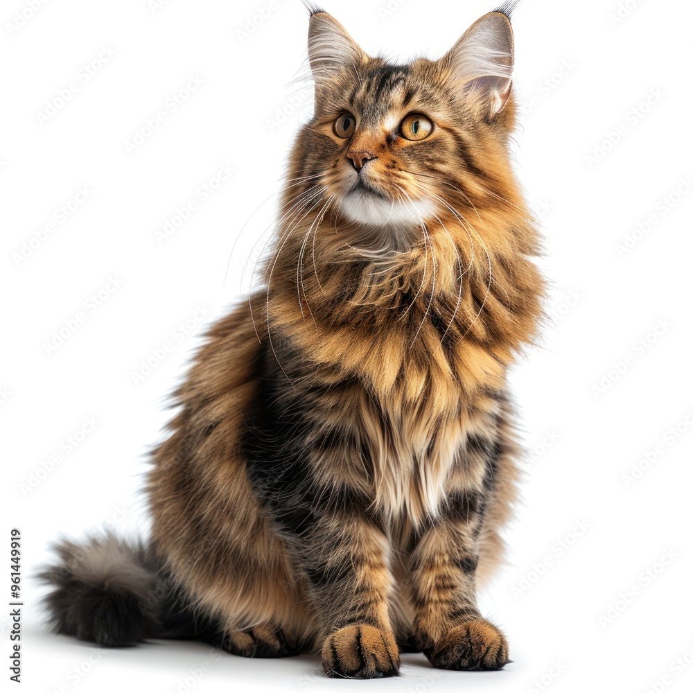 Cute Maine Coon Cat Sitting Cute Maine Coon Cat Sitting