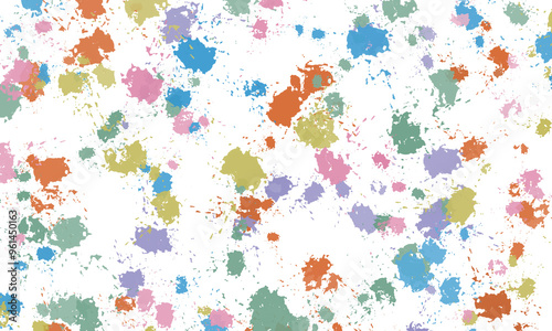 Watercolor splash on white background with many colors for colorful and festive background and decoration