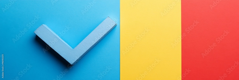 A blue checkmark on a colorful background symbolizing approval, success, completion, agreement, and positivity. A blue checkmark on a colorful background symbolizing approval, success, completion, agreement, and positivity.