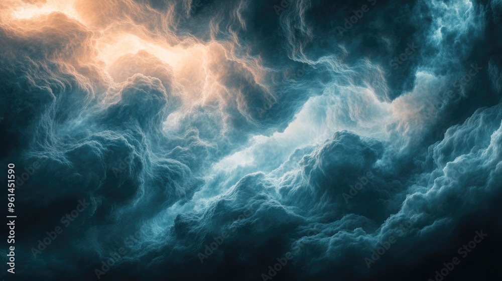 Dramatic swirling clouds in shades of blue and orange, evoking a sense of turbulence. Dramatic swirling clouds in shades of blue and orange, evoking a sense of turbulence.