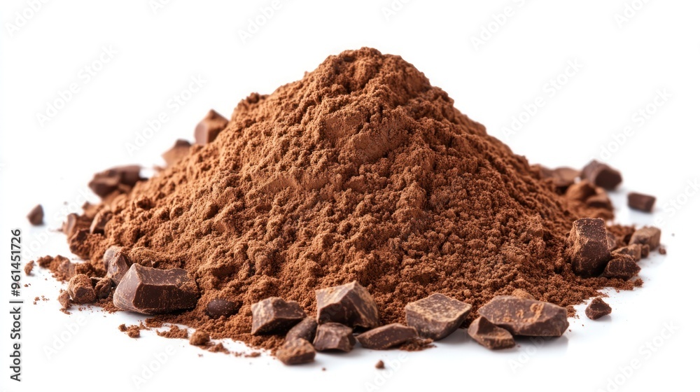 Closeup of Cocoa Powder and Chocolate Pieces