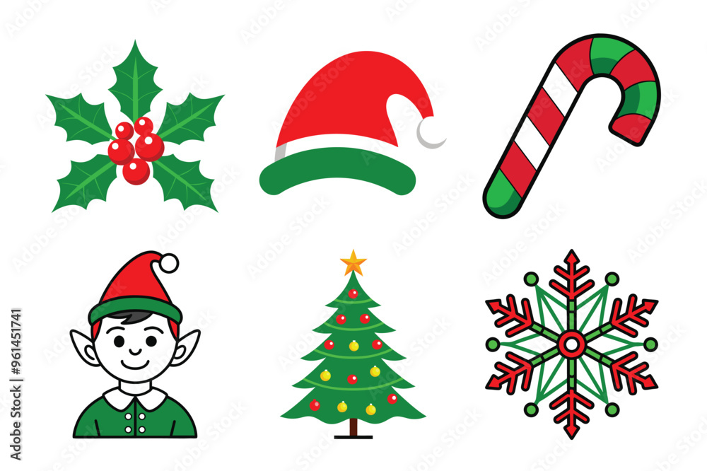 Fototapeta premium christmas icons set
