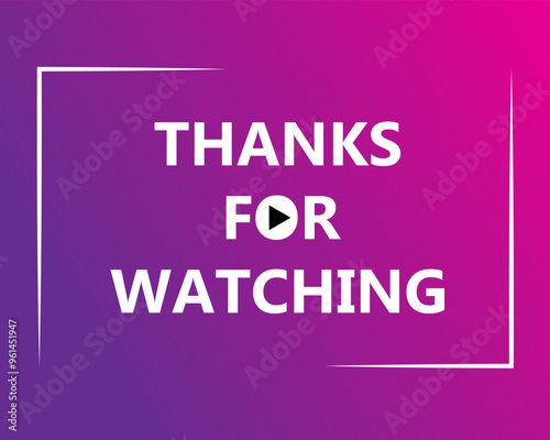 Thanks for watching text social media thumbnail vector design