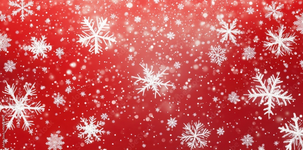 Snowflakes on red background. Christmas or New Year background with falling snow. Create pattern. Vector illustration. Snowflakes on red background. Christmas or New Year background with falling snow. Create pattern. Vector illustration.