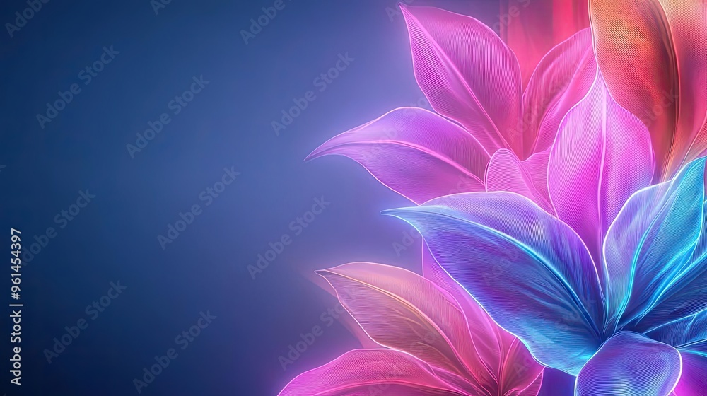 Fototapeta premium Vibrant, colorful flower petals blend beautifully against a dark background, creating a captivating and artistic floral design.