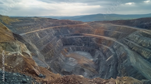 I open pit mine leaching pad photo