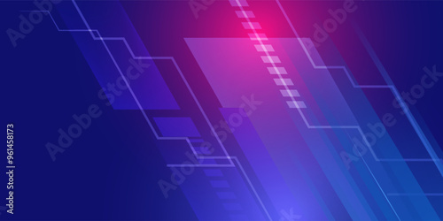 Abstract blue banner design vector, dynamic sporty horizontal background template for media promotion or web banner
