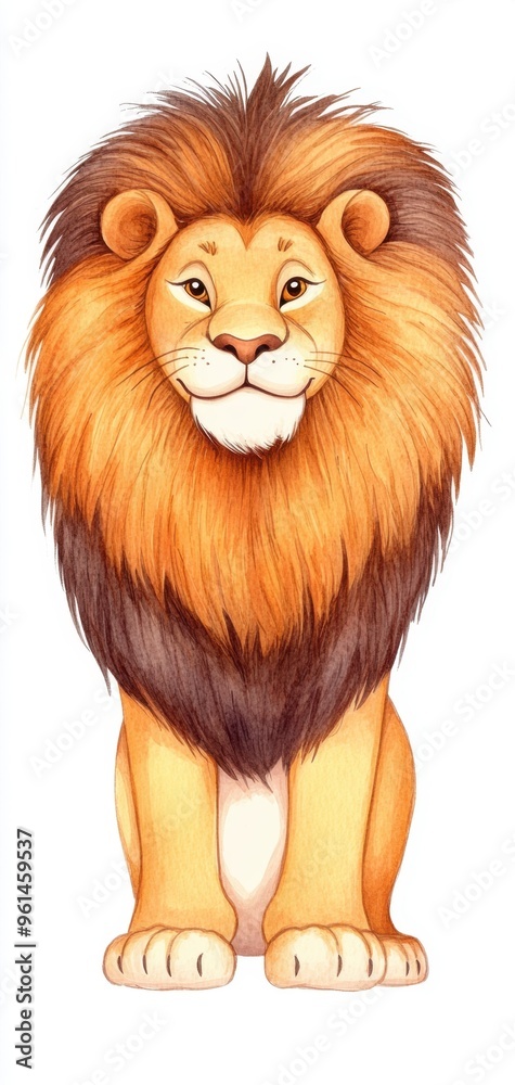 A vibrant, illustrated lion with a majestic mane, conveying strength and charisma, perfect for animal-themed projects. A vibrant, illustrated lion with a majestic mane, conveying strength and charisma, perfect for animal-themed projects.