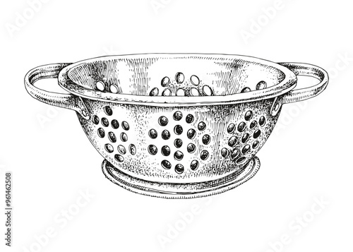 Hand drawn colander vector illustration