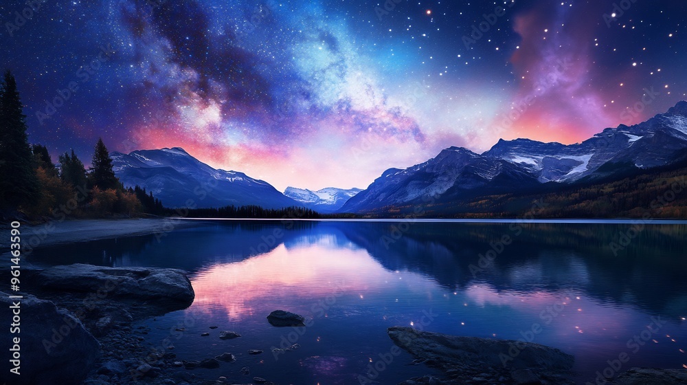 Milky Way Reflection in a Mountain Lake Milky Way Reflection in a Mountain Lake